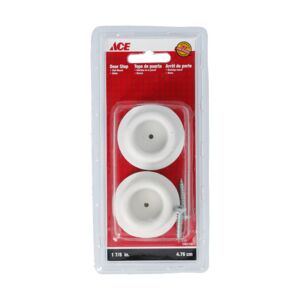 Ace 2-Piece Wall Mounted Door Stop White 1 x 1-7/8inch Ace 2-Piece Wall Mounted Door Stop White 1 x 1-7/8inch